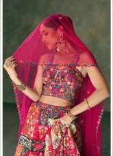 Tafeta Silk Lehenga Choli in Pink Colour